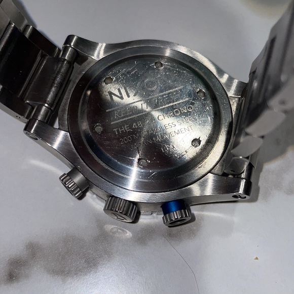 Nixon Watch Mens 48-20 Chrono Silver Blue - Picture 3 of 7